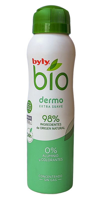 اسپری ضد تعریق ارگانیک Byly مدل BIO DERMO با رایحه عصاره بامبو و 98 درصد ترکیبات طبیعی