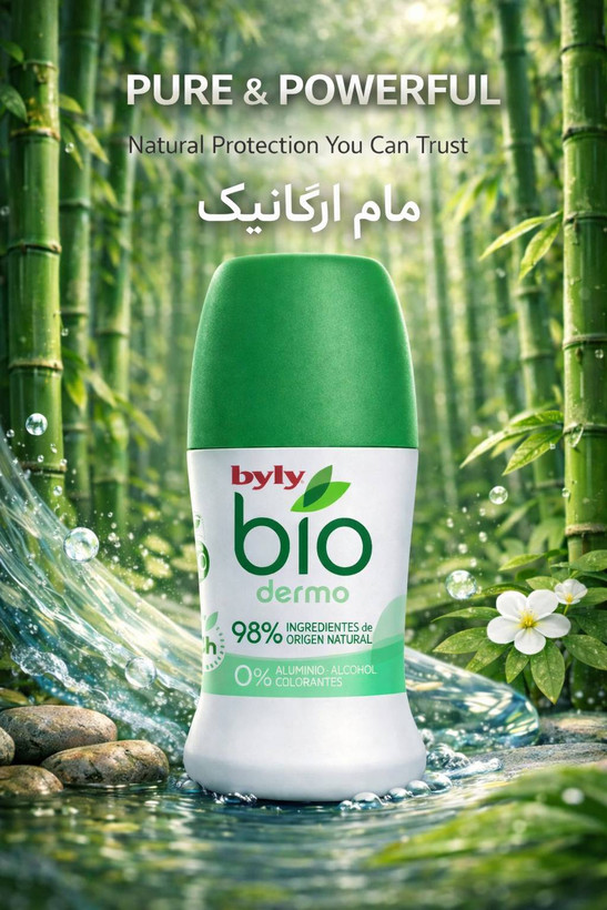 مام ضد تعریق Byly مدل Bio Dermo ارگانیک درمانی 48 ساعته 75 میل