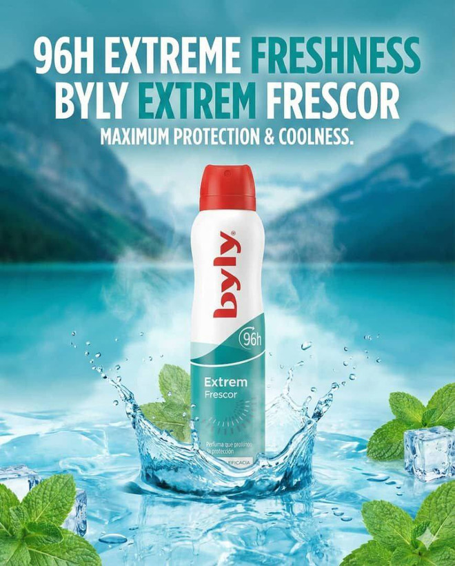 اسپری ضد تعریق Byly مدل Extreme Frescor با رایحه خنک 96 ساعته